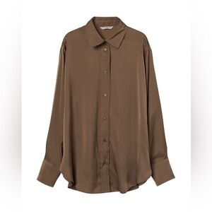 H&M shirt with a sheen long sleeves dark green